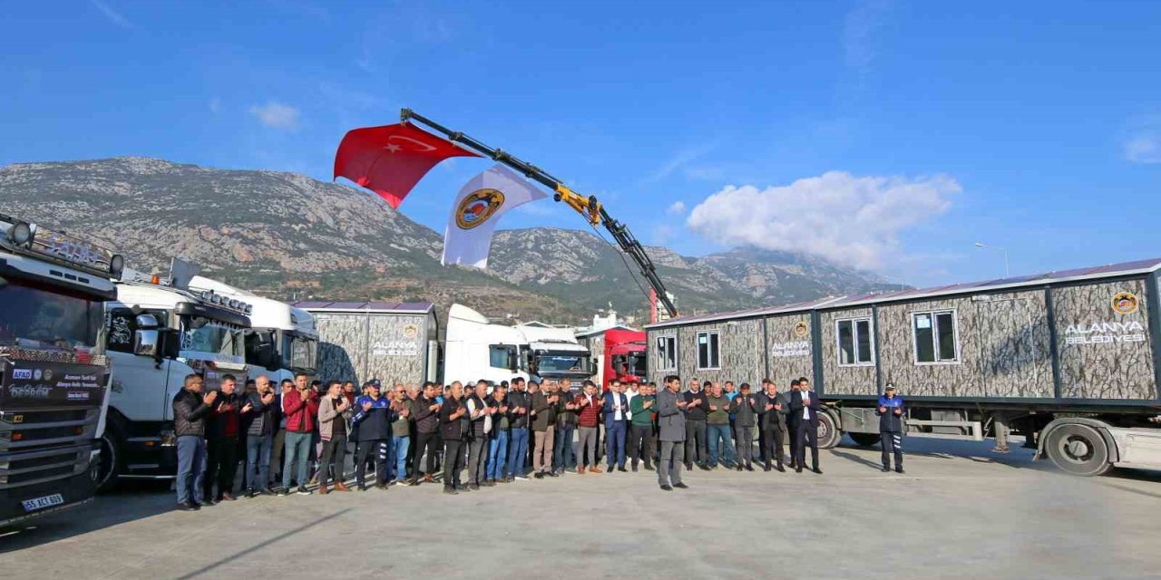 Alanya Belediyesi’nden Deprem Bölgesine Konteyner Desteği