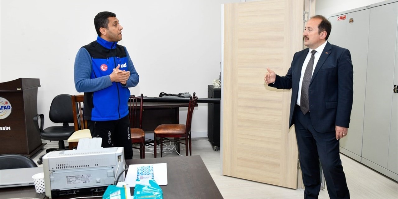 Vali Pehlivan, Afad İl Müdürlüğünde İncelemelerde Bulundu