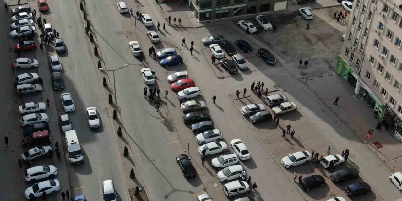 Kayseri’de Deprem Paniği Havadan Görüntülendi