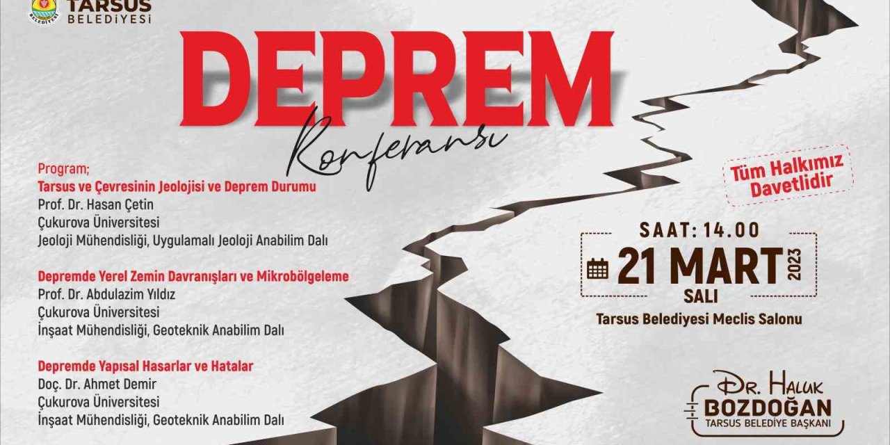 Tarsus’ta ’deprem’ Konulu Konferans Düzenlenecek