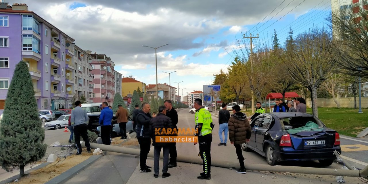 Karaman'da Trafik Kazası : 2 Yaralı