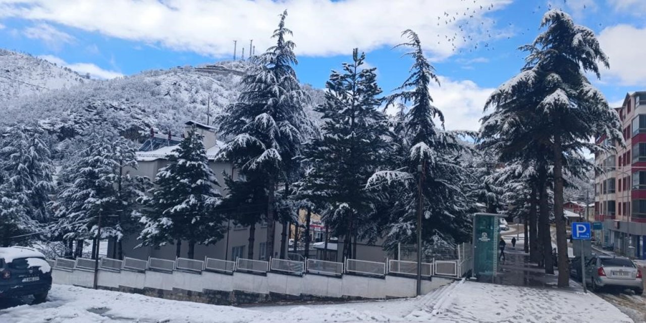 Kar Hadim İlçesini Beyaza Bürüdü