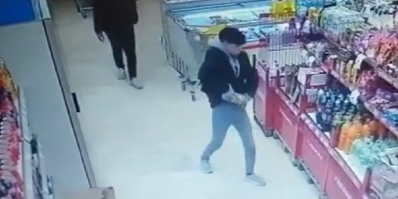 Tereyağı Ve Saç Düzleştirici Çalan Hırsızlar Güvenlik Kamerasında