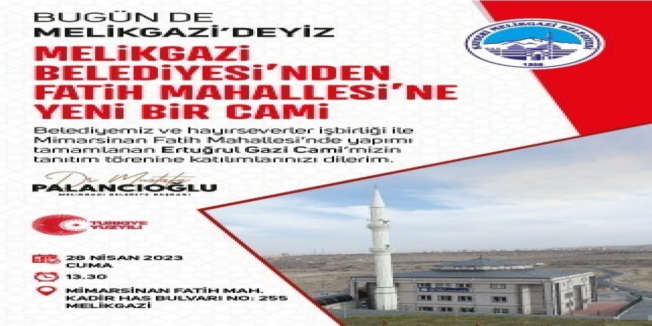 Melikgazi Belediyesi’nden Fatih Mahallesi’ne Yeni Bir Cami
