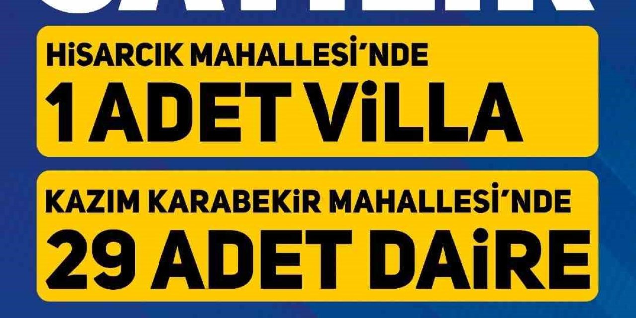 Melikgazi; 29 Daire Ve 1 Adet Villa İçin Satışa Çıkıyor