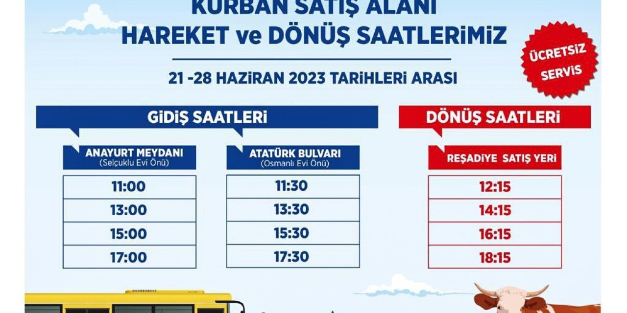 Talas Belediyesi’nden Kurban Satış Alanına Ücretsiz Servis
