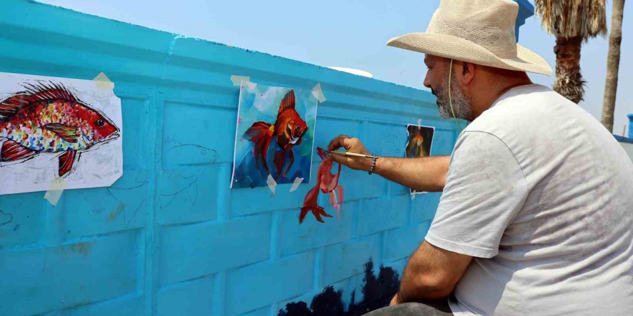 Karaduvar Sardalye Parkının Etrafı Akvaryuma Dönüştü