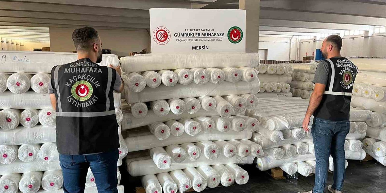 Mersin’de 9 Milyon 300 Bin Lira Değerinde Kaçak Polyester Kumaş Ele Geçirildi
