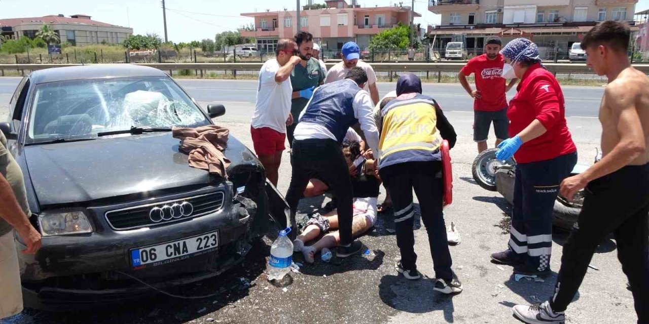 Kask Takmayan Sürücü Ölümden Döndü