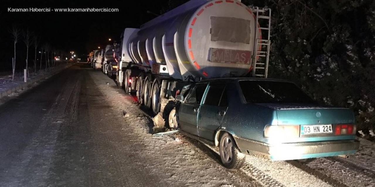 Konya'da Otomobil Park Halindeki Tankere Çarptı: 1 Yaralı
