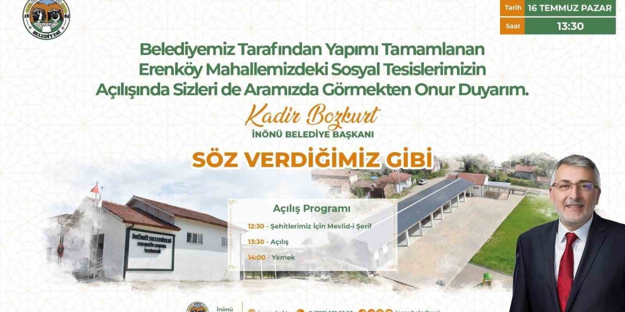 İnönü Belediyesi Sosyal Tesis Açılışlarına Devam Ediyor