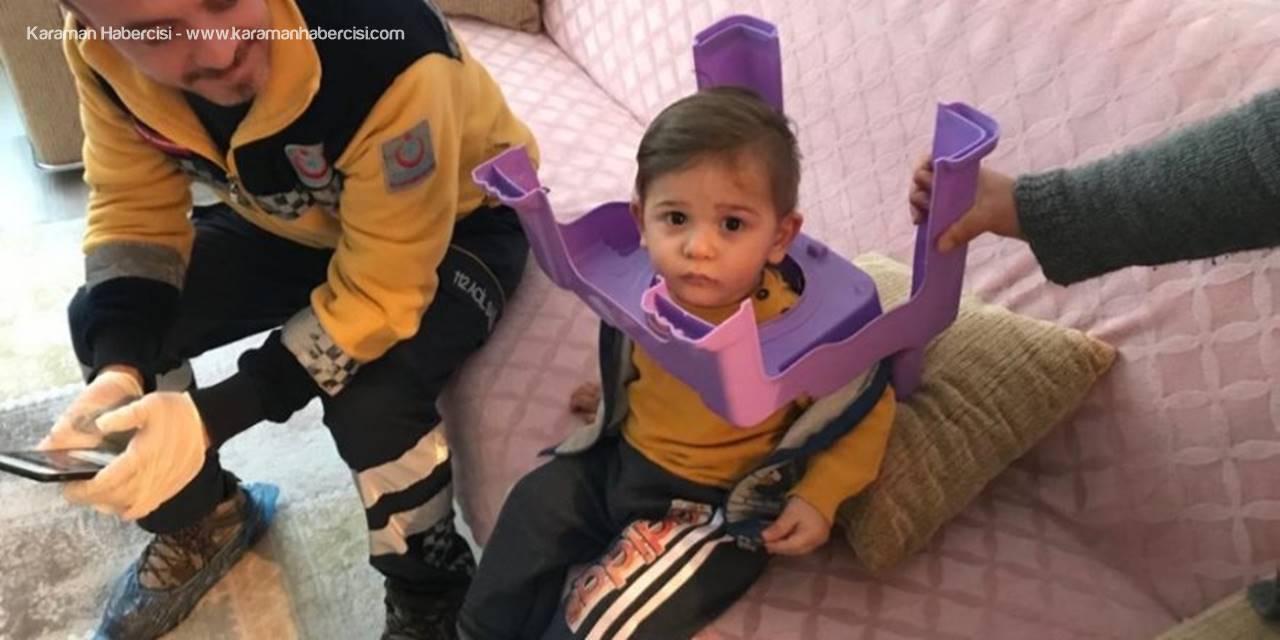 Aksaray'da Çocuğun Başına Sıkışan Lazımlık İtfaiye Tarafından Çıkarıldı