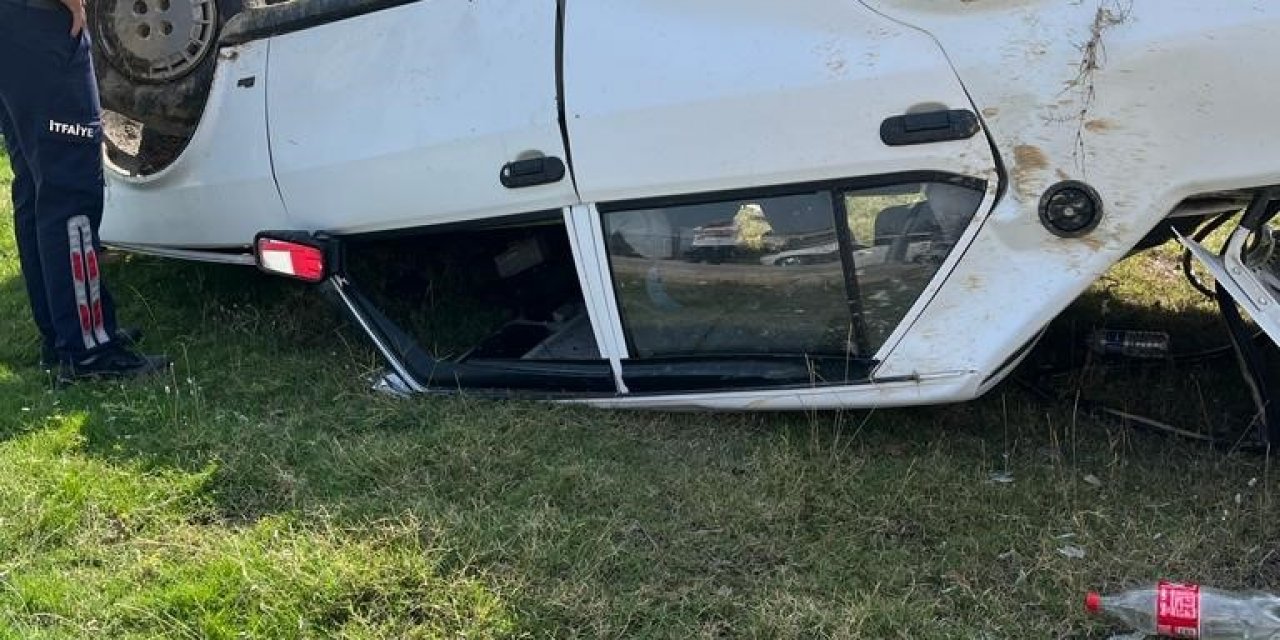 Yoldan Çıkan Otomobil Devrildi: 1 Yaralı