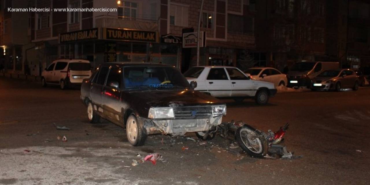 Karaman'da otomobil ile elektrikli bisiklet çarpıştı