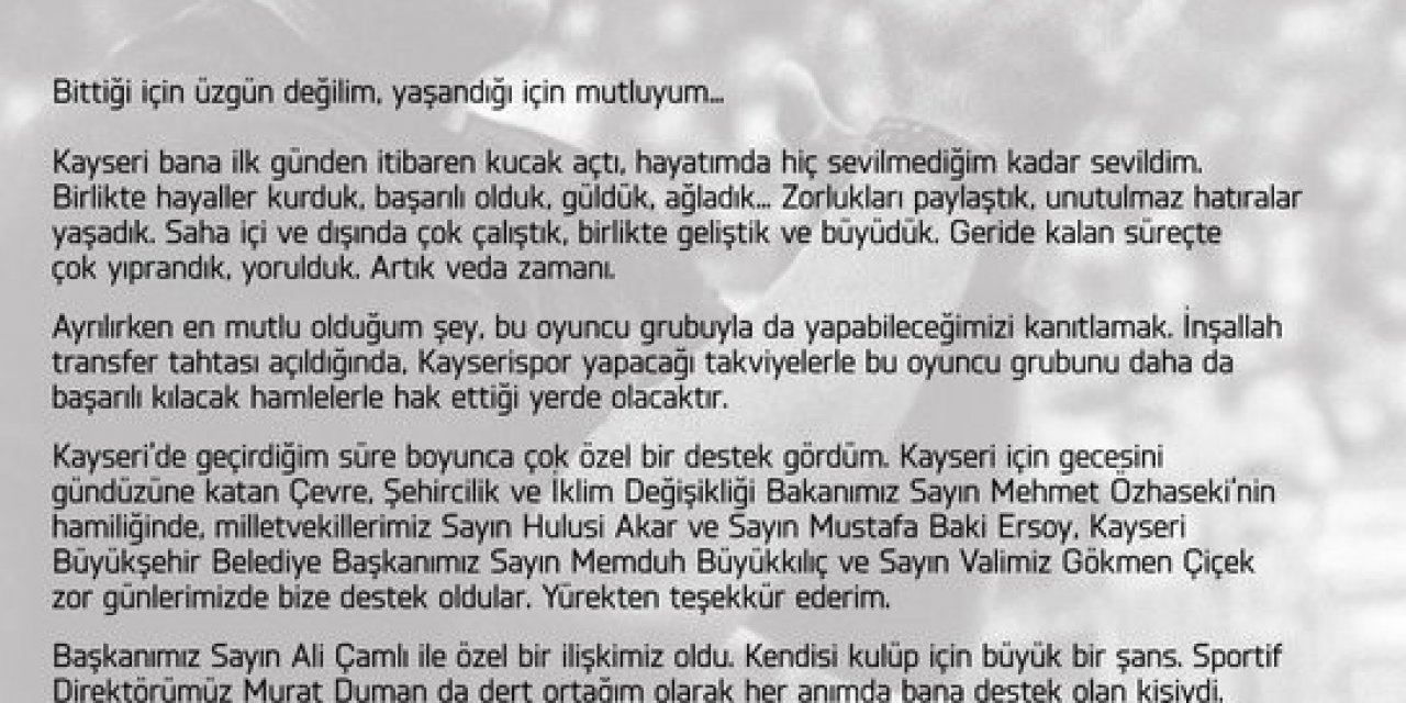 Kayserispor Teknik Direktörü Çağdaş Atan, Sosyal Medya Hesabından Yaptığı Açıklamayla Sarı-kırmızılı Takımdaki Görevinden İstifa Ettiğini Duyurdu.