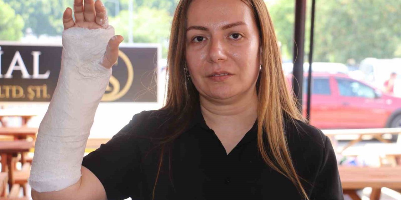 Pitbullun Saldırısından Köpeğini Kurtaran Kadın Kaldırıma Düşüp Kolunu Kırdı