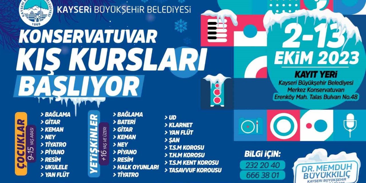 Büyükşehir, Konservatuvar Kış Kursları Kayıtlarını Almaya Başlıyor