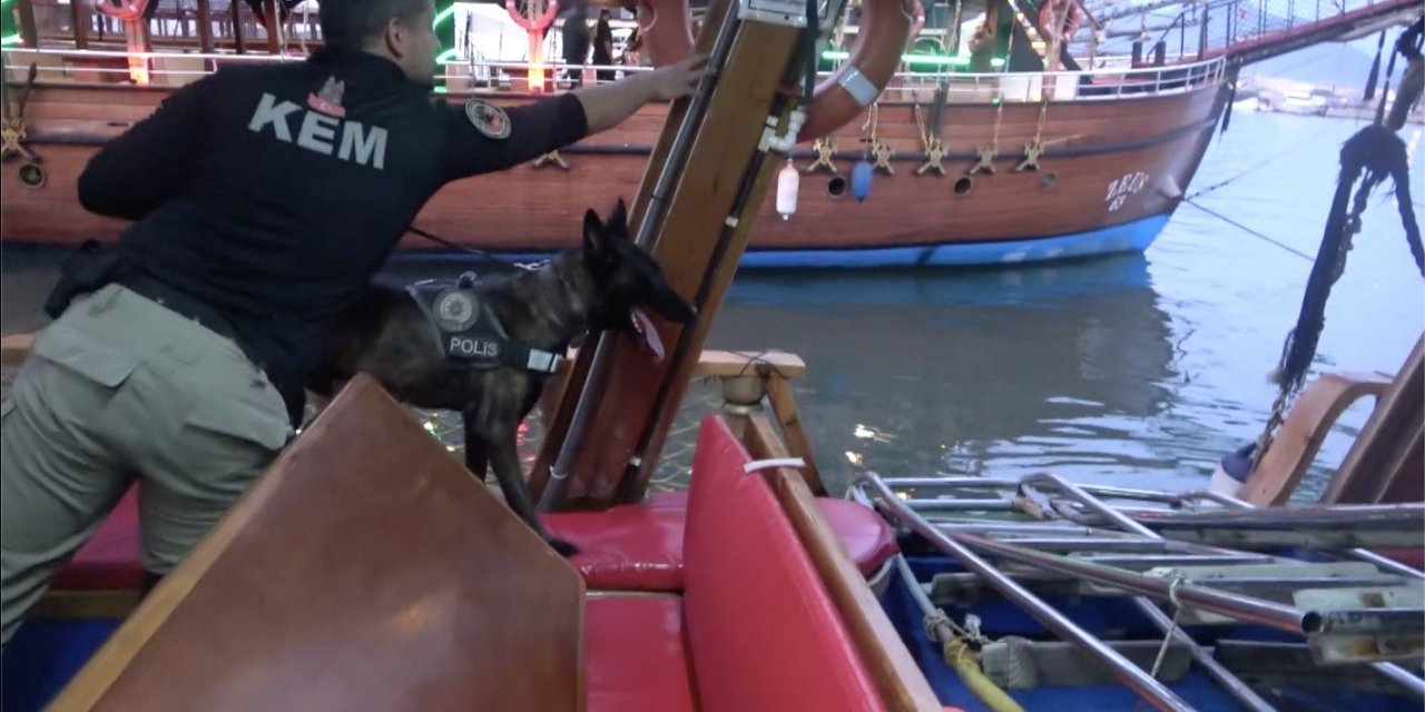 Alanya’da Narkotik Ekipleri Yatlar Ve Gezi Teknelerini Denetledi
