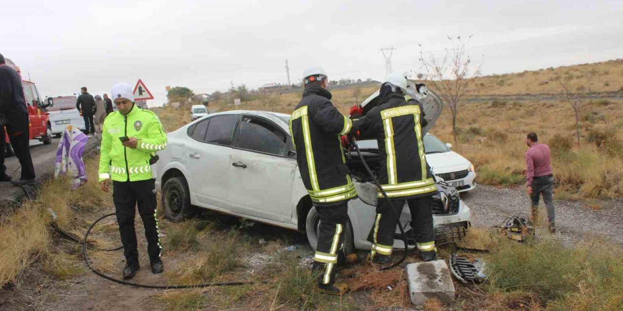 Konya’da Otomobil Takla Attı: 5 Yaralı