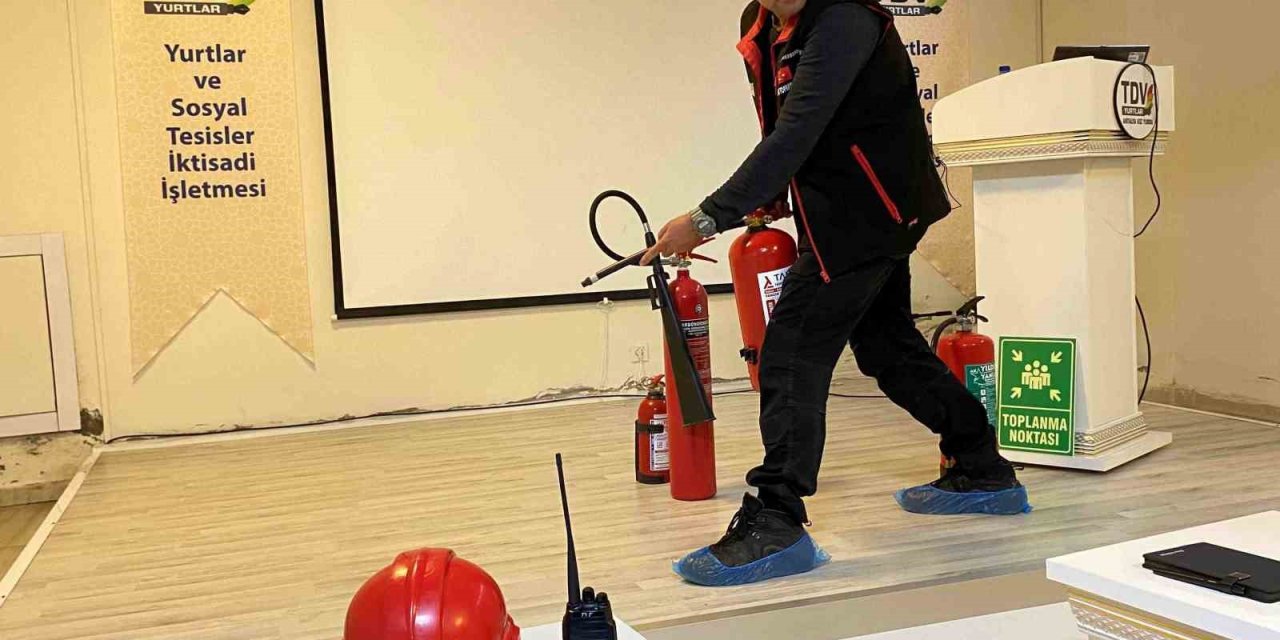 Öğrenci Yurdunda Yangın Tatbikatı