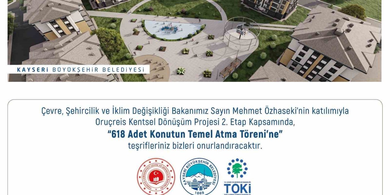 Başkan Büyükkılıç’tan ‘ikinci Etap’ Müjdesi: 618 Adet Konutun Temeli Atılıyor