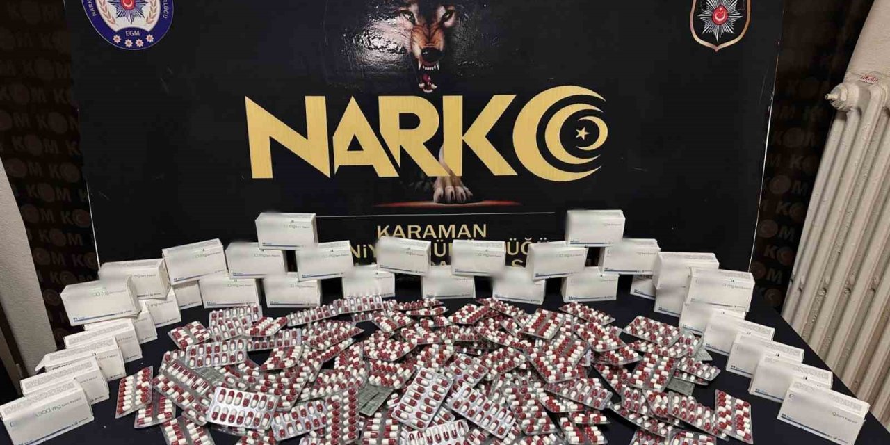Karaman’da Bin 946 Adet Sentetik Ecza Maddesi Ele Geçirildi