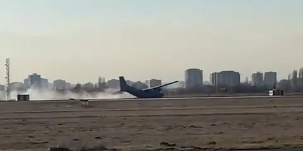 Acil İniş Yapan Eğitim Uçağının İniş Görüntüleri Ortaya Çıktı