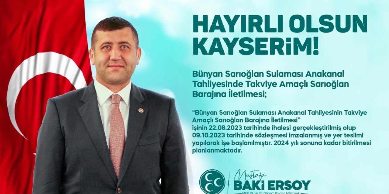 Mhp’li Ersoy’dan Kayseri Tarımına Müjdeler