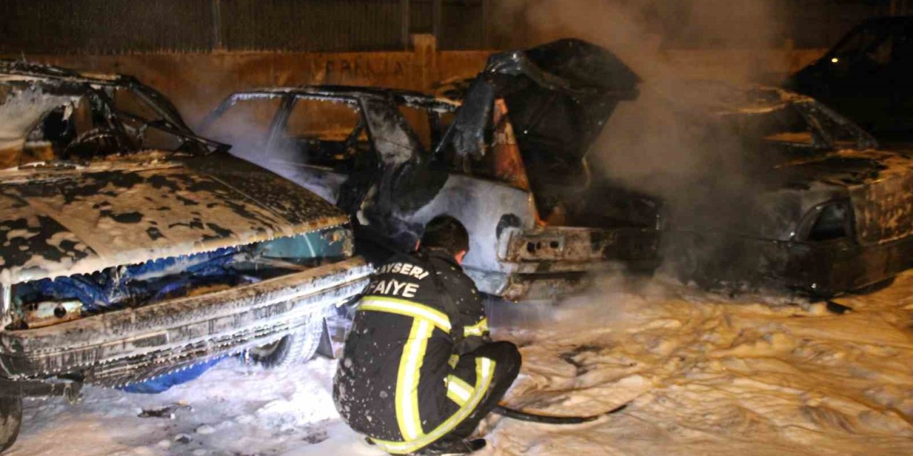 Park Halindeki 3 Araç Yandı