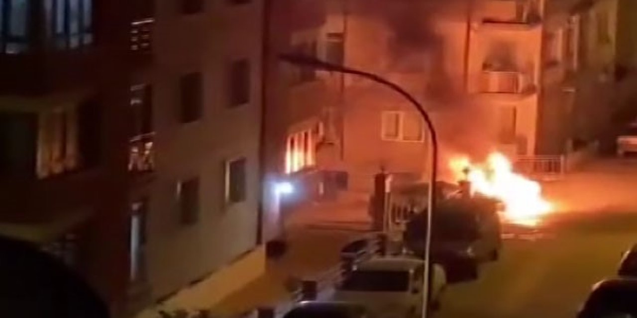 Park Halindeki Araç Alev Alev Yandı