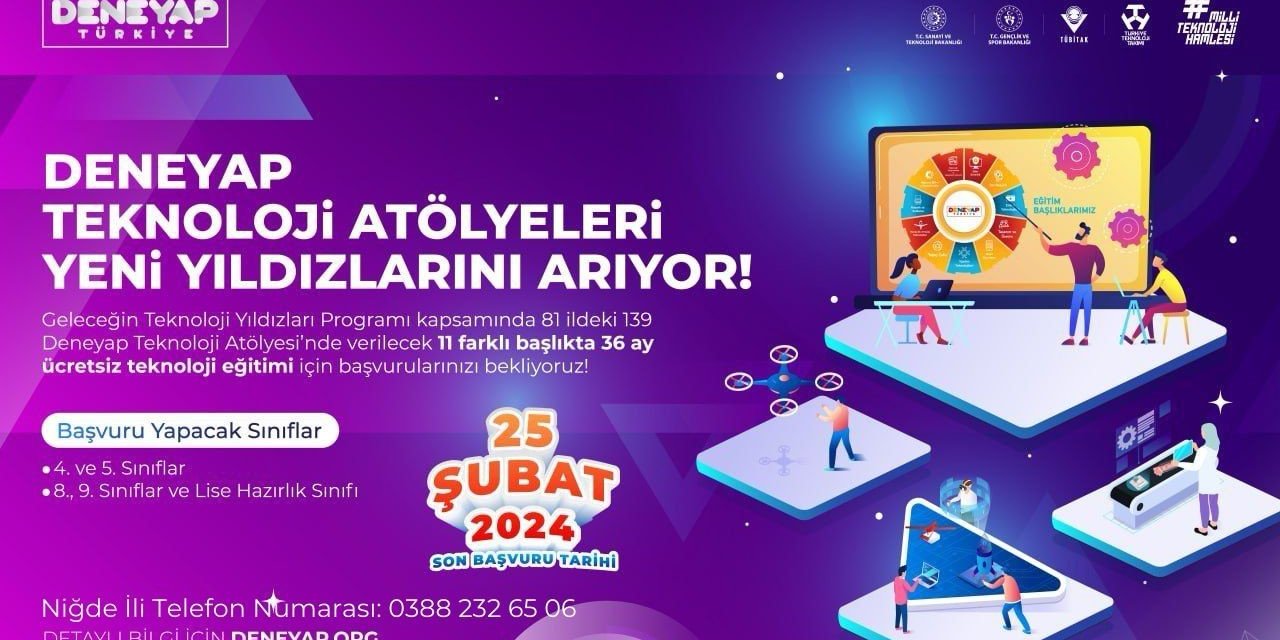 Deneyap Teknoloji Atölyeleri İçin Başvurular Başladı