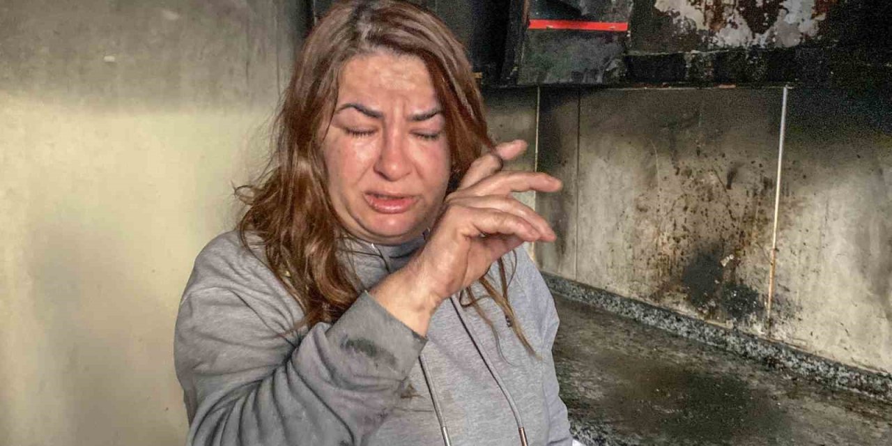 Evinin Yandığını Gören Kadın Kurye Sinir Krizi Geçirdi