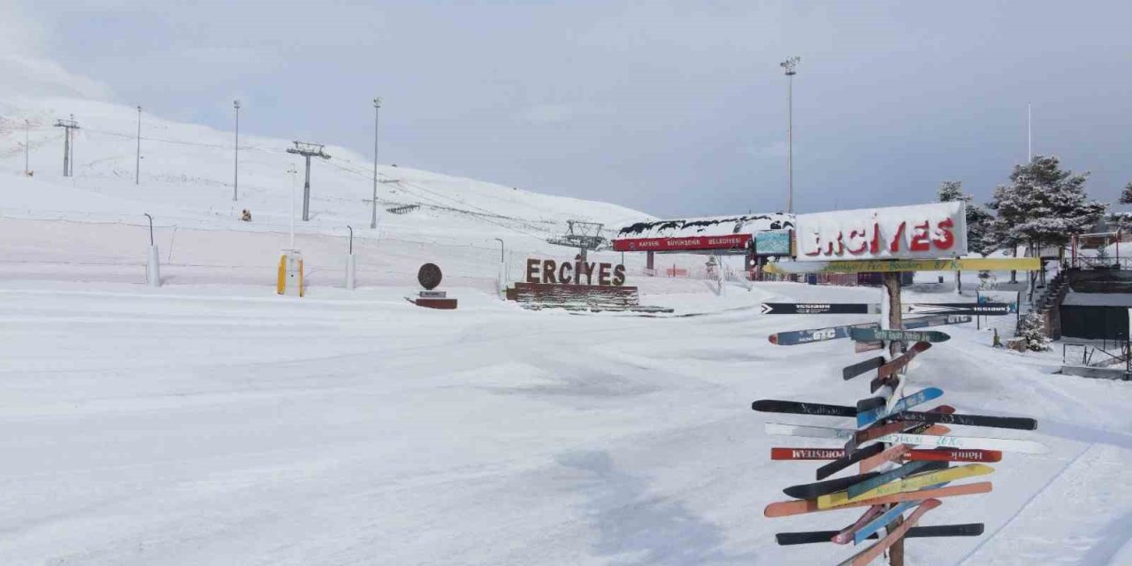 Erciyes’te Kar Kalınlığı 120 Santimetreyi Buldu