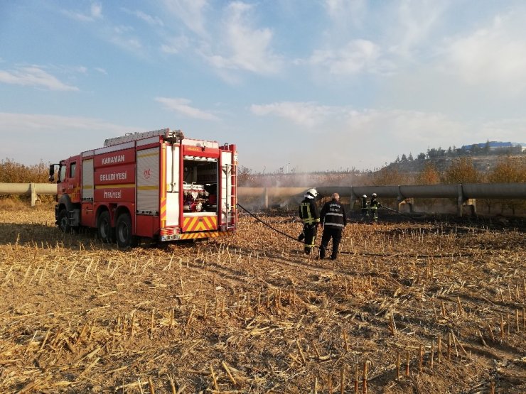 Karaman'da Tehlikeli Anız Yangınları
