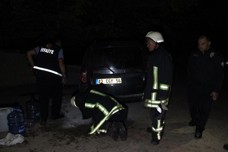 Erken Fark Edilen Yangın, Otomobilin Tamamen Yanmasını Engelledi