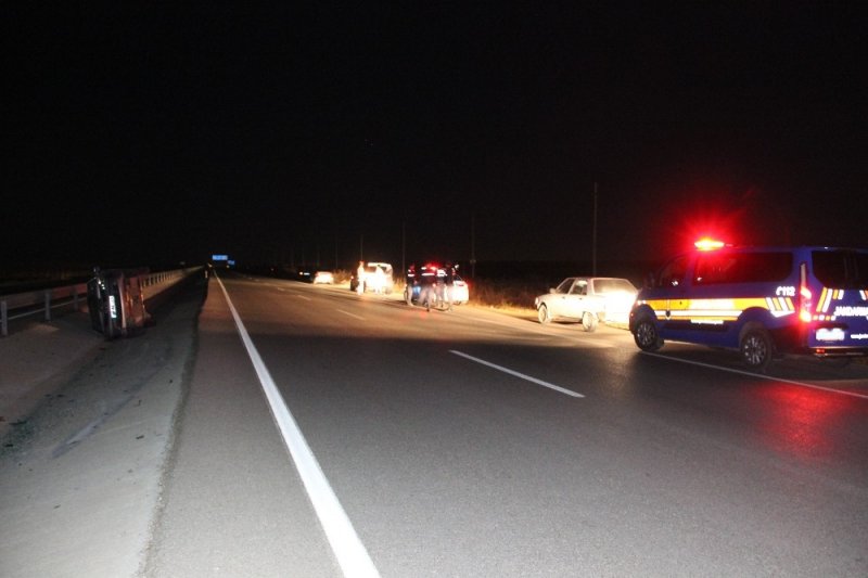 Karaman'da Yola Çıkan Köpeği Kurtaran Otomobil Yan Yattı