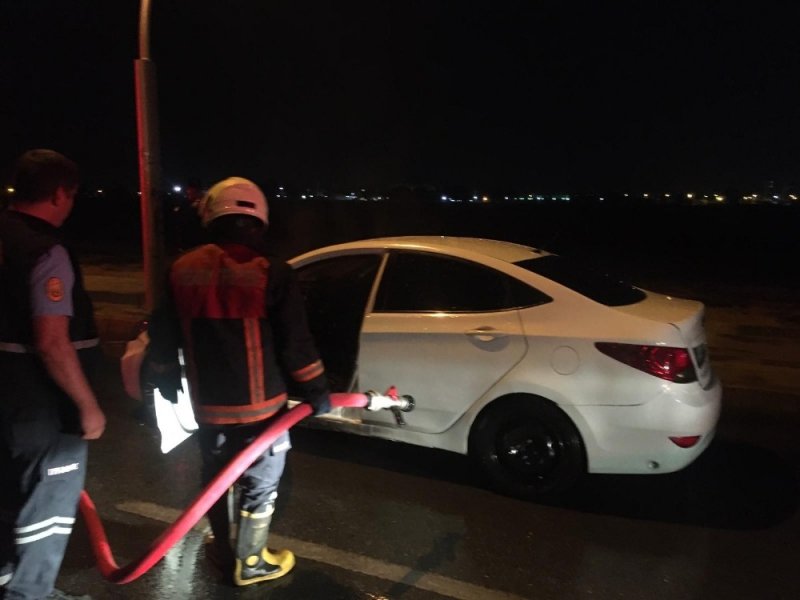 Seyir Halindeki Araç Alev Aldı