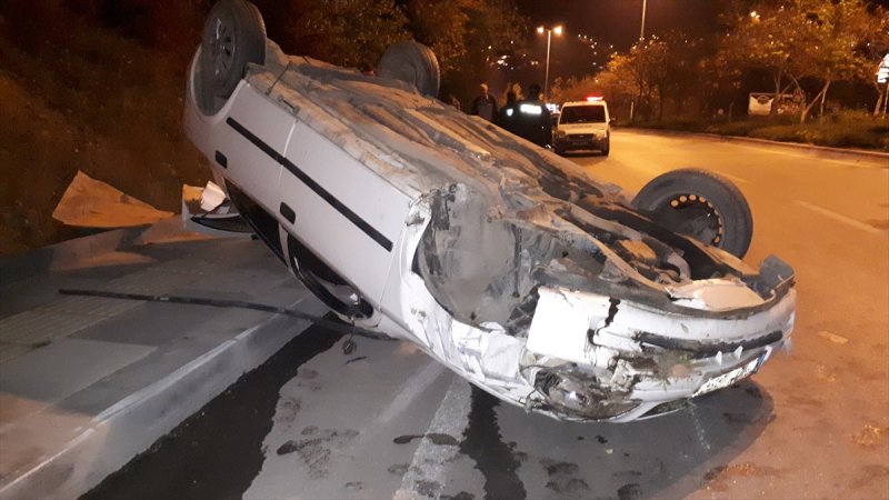 Beypazarı'nda Takla Atan Aracın Sürücüsü Yaralandı