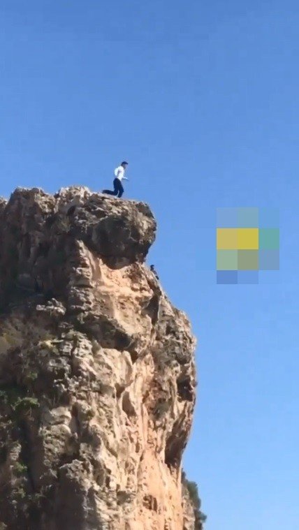 Antalya'da Yürekleri Ağza Getiren Atlayış