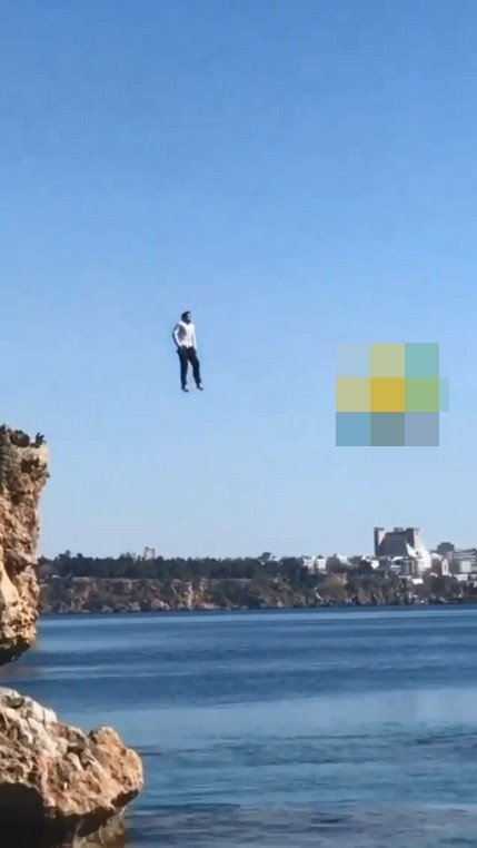 Antalya'da Yürekleri Ağza Getiren Atlayış