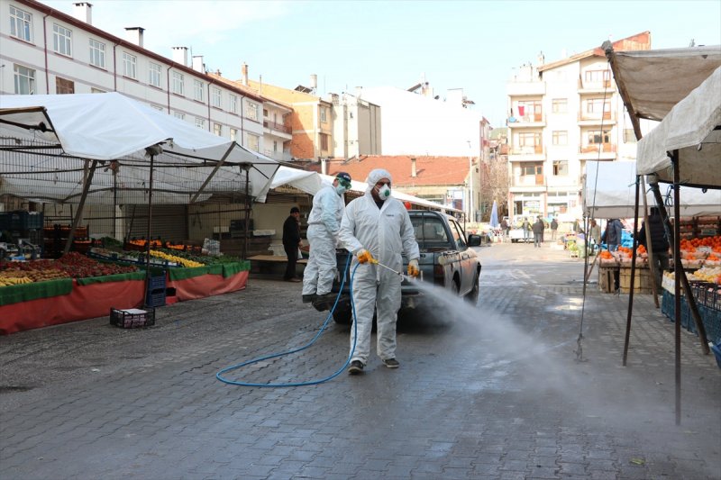 Beyşehir'de Pazar Yerinde Korona Virüs Tedbirleri