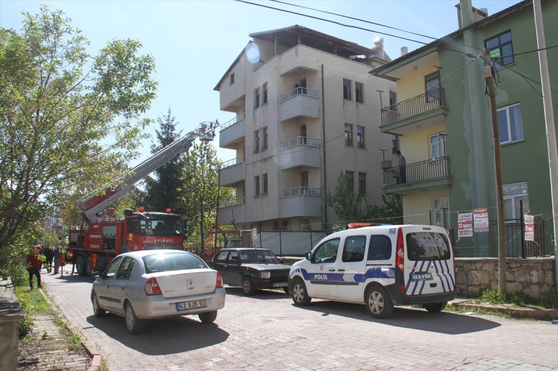 Konya'da Korkutan Ev Yangını
