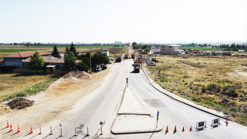 Karaman'da İkinci OSB Yolunda Asfalt Çalışması
