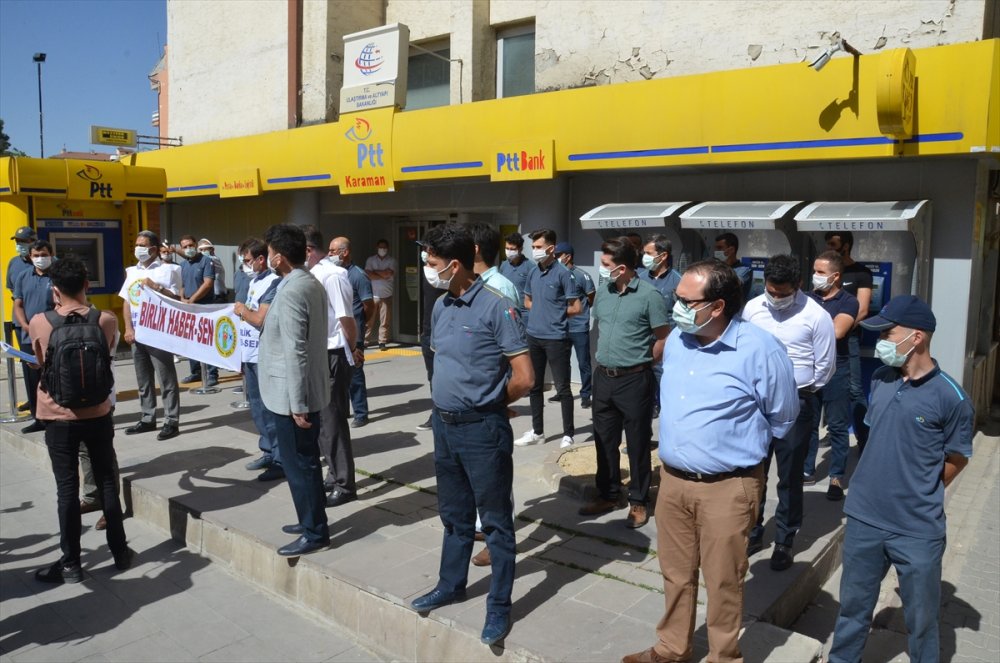Karaman'da PTT Çalışanlarından Protesto