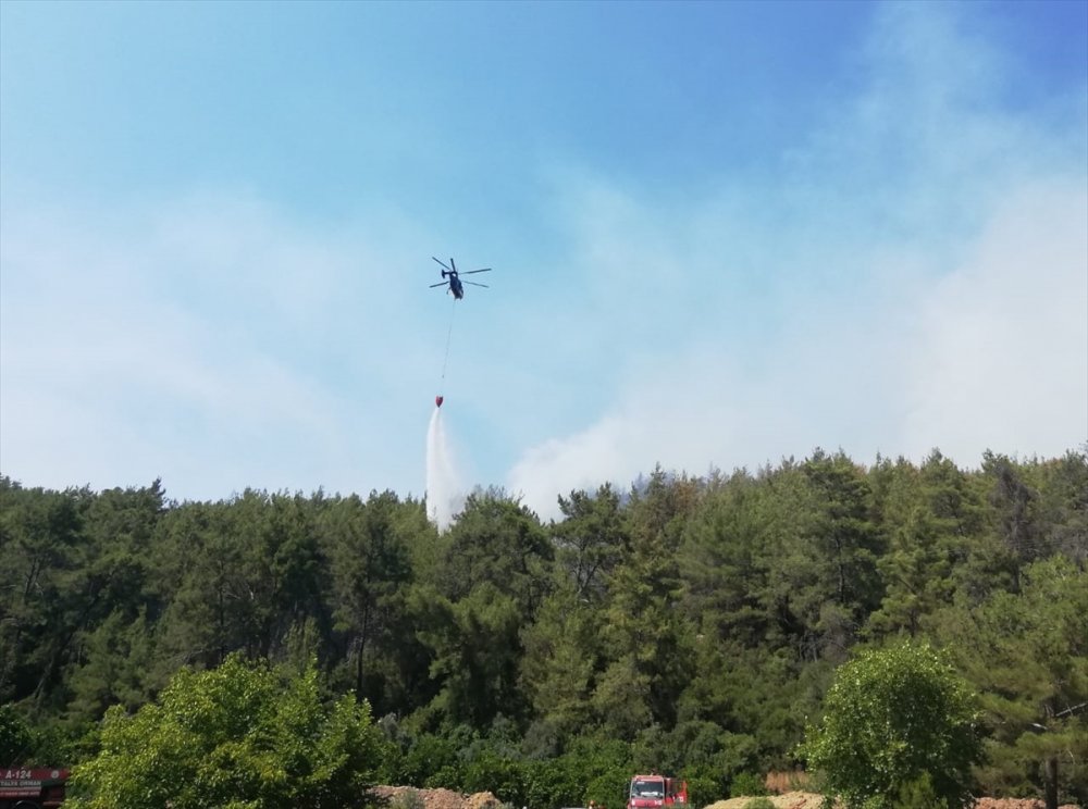 Antalya'da Çıkan Orman Yangını Söndürülmeye Çalışılıyor