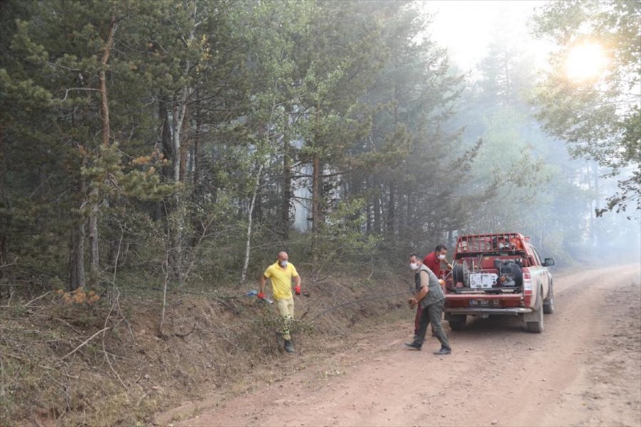 Ankara'nın Çubuk İlçesinde Çıkan Orman Yangınına Müdahale Ediliyor