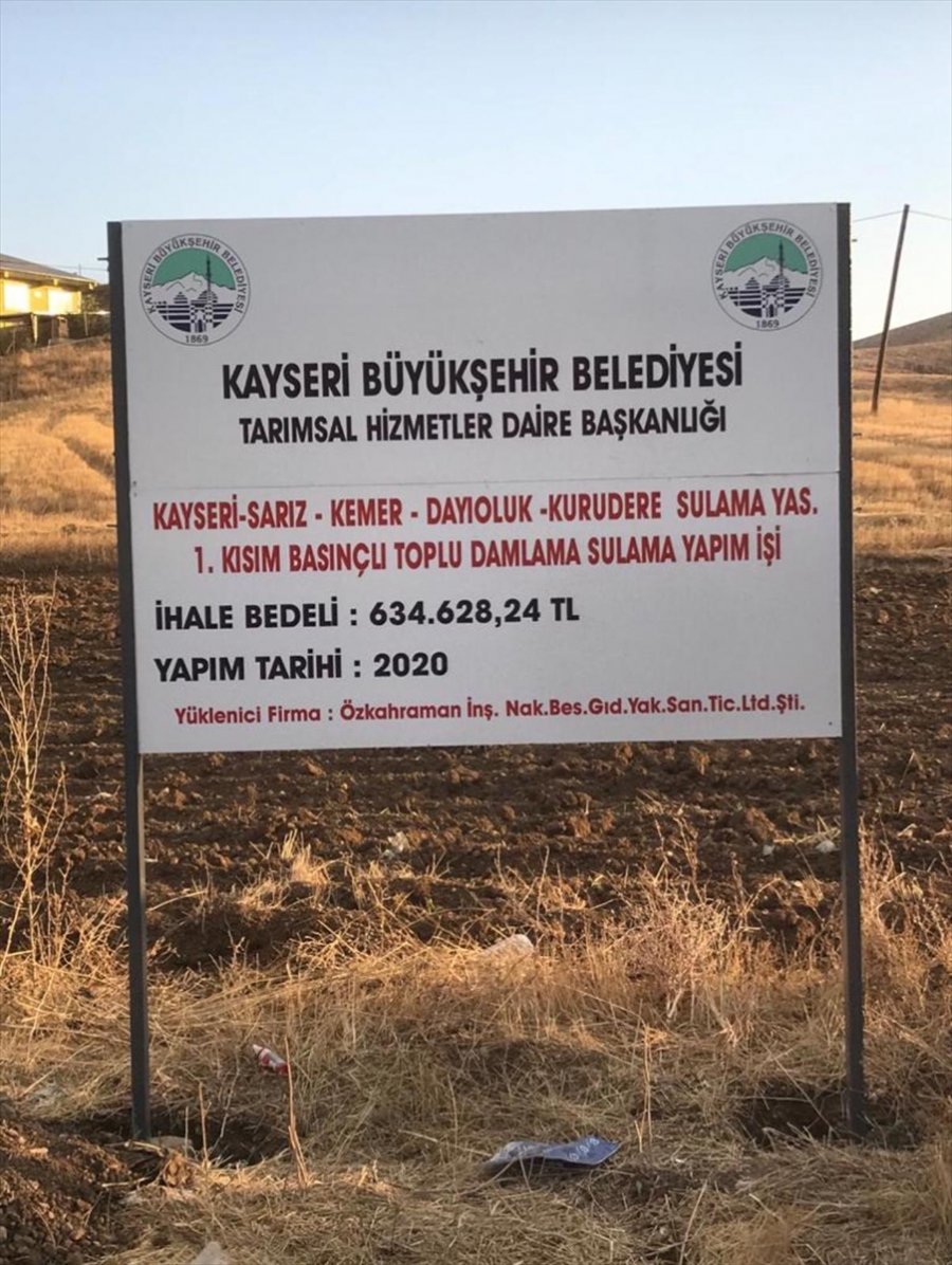 Kayseri'de 120 Hektar Alanda Modern Sulamaya Geçildi