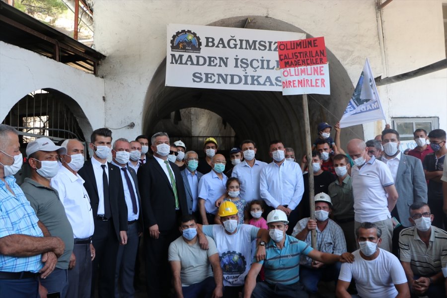 Ermenek'te Maden İşçilerinden İş Bırakma Eylemi