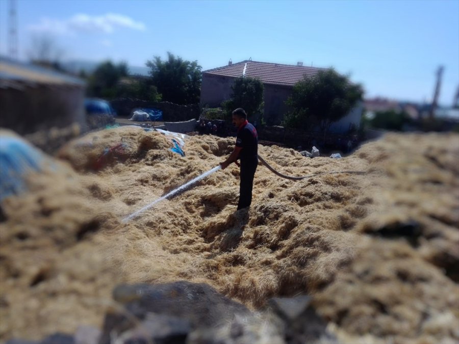 Tomarza'da 850 Saman Balyası Yandı