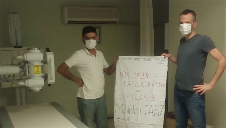 Hadim'de Öğrencilerden Sağlık Çalışanlarına Mektup